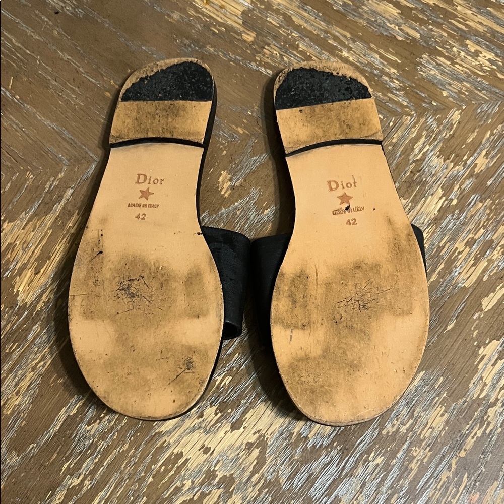 Dior Black Slides with Ivory Lettering - Picture 3 of 3